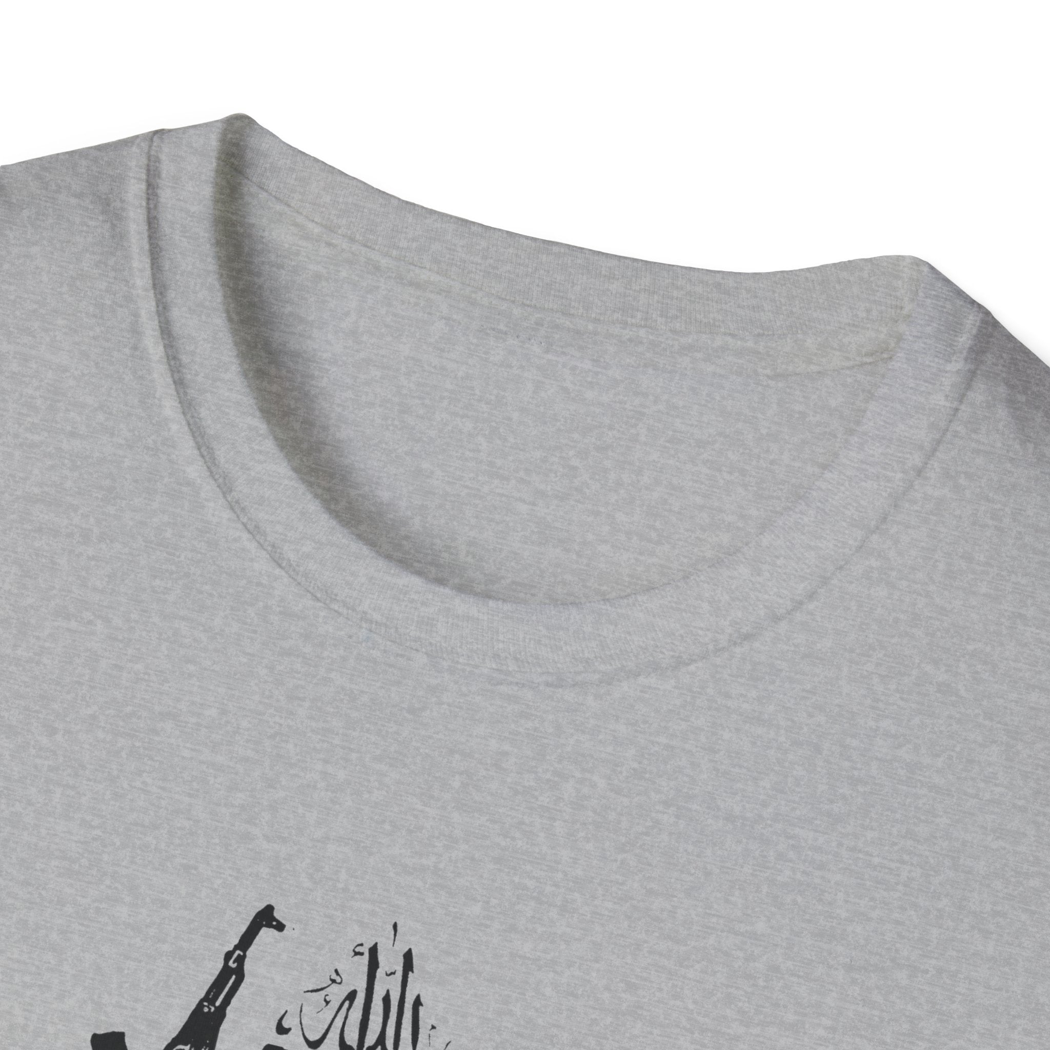 T-Shirt — Graphic Militant Sketch with Arabic Text and Flag Design